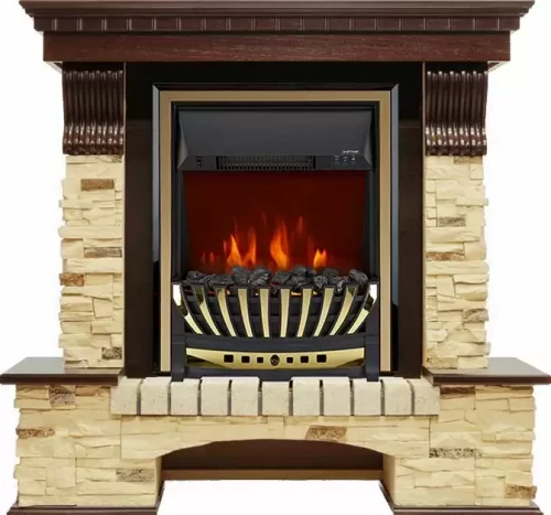 Каминокомплект Royal Flame Pierre Luxe сланец с очагом Aspen Brass