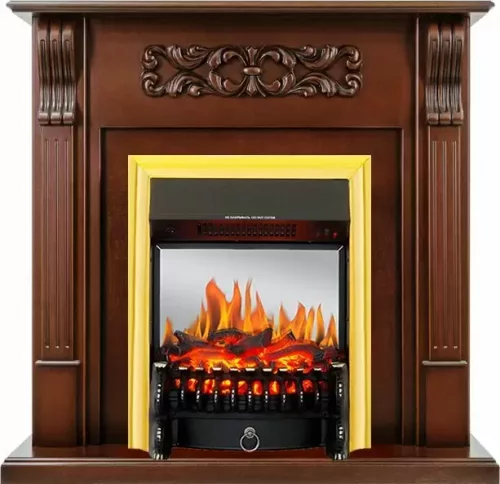 Каминокомплект Royal Flame Venice махагон коричневый антик с очагом Fobos FX M Brass