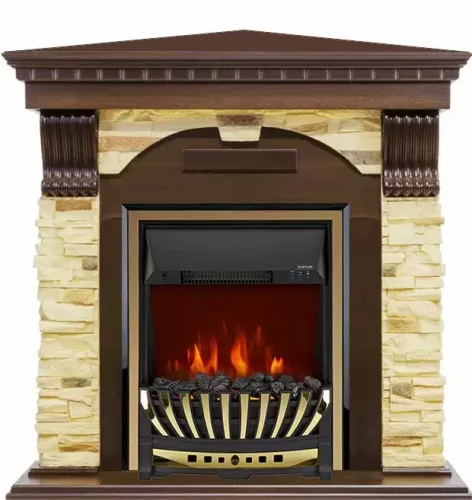 Каминокомплект Royal Flame Dublin угловой с очагом Aspen Brass