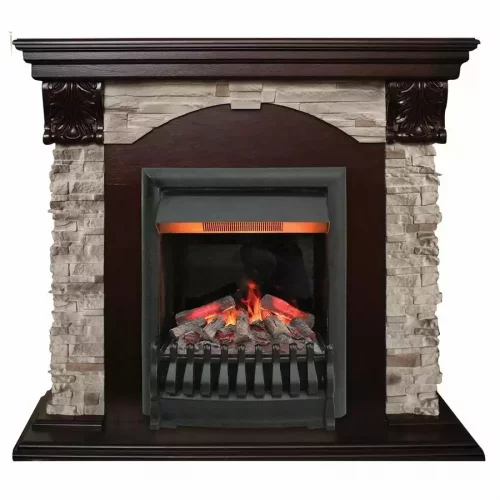 Каминокомплект RealFlame Dublin ROCK STD/EUG AO с очагом 3D Oregan