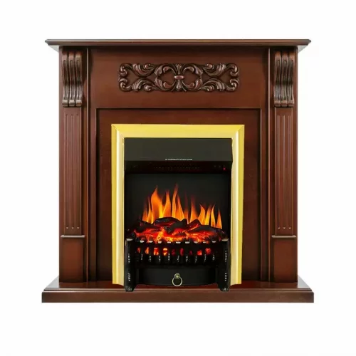 Каминокомплект Royal Flame Venice махагон коричневый антик c очагом Fobos FX Brass