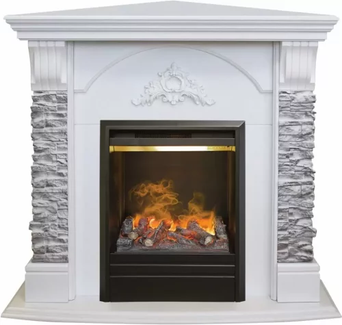 Каминокомплект RealFlame Athena Corner GR STD/EUG/25/25'5 WT с очагом 3D Olympic