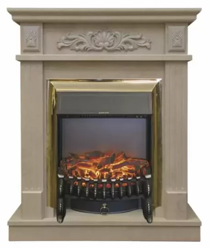 Каминокомплект RealFlame Adelaida STD/EUG WT с очагом Fobos Lux Brass S