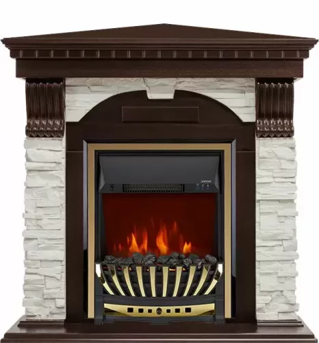 Каминокомплект Royal Flame Dublin угловой с очагом Aspen Brass