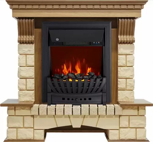 Каминокомплект Royal Flame Pierre Luxe шампань с очагом Aspen Black