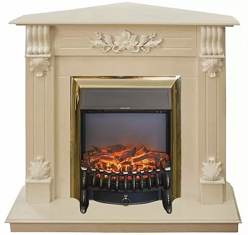 Каминокомплект RealFlame Ottawa corner STD/EUG WT с очагом Fobos Lux Brass S