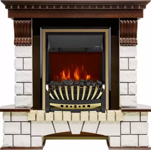 Каминокомплект Royal Flame Pierre Luxe с очагом Aspen Brass